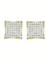 ფოტო #2 პროდუქტის Men's Diamond (1/4 ct.t.w.) Square Earring Set in 10k Yellow Gold