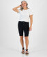Фото #1 товара Petite Raw-Edge Denim Bermuda Shorts, Created for Macy's