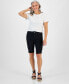 Petite Raw-Edge Denim Bermuda Shorts, Created for Macy's