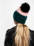 Columbia Winter Blur pom pom beanie in navy and pink