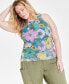 Фото #1 товара Trendy Plus Size Sequined Floral-Print Tank Top, Created for Macy's