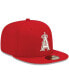 Фото #4 товара Men's Red Los Angeles Angels Logo White 59FIFTY Fitted Hat