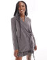 COLLUSION tie front blazer co-ord in grey 34 - фото #2