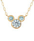 ფოტო #1 პროდუქტის Mickey Mouse Cubic Zirconia Birthstone Pendant Necklace with 15" Chain in 14k Yellow Gold