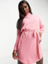 Фото #1 товара Noisy May exclusive tie waist high neck knit mini dress in light pink
