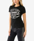 ფოტო #3 პროდუქტის Women's Shorts Sleeve Crystal Logo Crew T-shirt