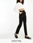 Фото #1 товара ASOS DESIGN raw edge barrel leg tailored trouser with linen in navy