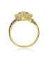 ფოტო #2 პროდუქტის 14k Yellow Gold Plated with Amethyst, Ruby Cubic Zirconia Animal Ring in Sterling Silver