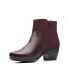 Фото #4 товара Clarks Emily Low Boot 26163795 Womens Burgundy Wide Ankle & Booties Boots 9.5