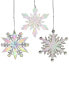 Фото #1 товара Kurt Adler Set Of 3 9-9.5In Opal Snowflake Ornaments Multicolor