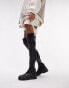 Topshop Martha over the knee stretch boot in black Черный, 36 - фото #1