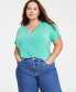 ფოტო #1 პროდუქტის Plus Size Modal V-Neck T-Shirt, Created for Macy's