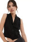 New Look three button waistcoat in black