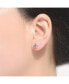 ფოტო #2 პროდუქტის Sterling Silver with 2.40ctw Round Lab Created Moissanite Modern Bezel Stud Earrings