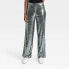 Фото #1 товара Women's Sequin Trouser Pants - A New Day Silver 6