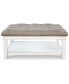 18.5" Wood Upholstered Ottoman Coffee Table