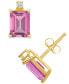 ფოტო #2 პროდუქტის Pink Topaz (1-3/8 ct. t.w.) and Diamond Accent Stud Earrings in 14K Yellow Gold or 14K White Gold