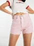 Levi's 501 original distressed shorts in pink