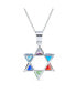 Фото #2 товара Bling Jewelry modern Multi-Color CZ Judaica Hanukkah Star of David Pendant Necklace .925 Sterling Silver for Women s