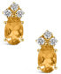 ფოტო #12 პროდუქტის Amethyst (7/8 ct. t.w.) and Diamond (1/8 ct. t.w.) Stud Earrings in 14K Yellow Gold