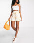 Object broderie short co-ord in white