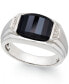 ფოტო #1 პროდუქტის Men's Onyx (4-1/2 ct. t.w.) and Diamond Accent Ring in Sterling Silver