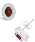 Фото #1 товара Серьги Macy's Garnet and Diamond Halo Studs