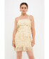 Women's Suede Fringed Spaghetti Dress