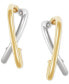 ფოტო #3 პროდუქტის Double Crossover Tube Hoop Earrings in 14k Two-Tone Gold