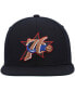 Men's Black Philadelphia 76Ers Hardwood Classics Team Ground 2.0 Snapback Hat