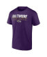 ფოტო #1 პროდუქტის Men's Black, Purple Baltimore Ravens Two-Pack T-shirt Combo Set