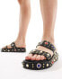 Фото #2 товара Azalea Wang Rajah gem embellished sandals in black