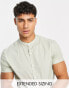 Фото #1 товара ASOS DESIGN skinny shirt with grandad collar in sage green