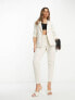 Vila tailored straight fit blazer co-ord in cream