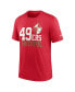 ფოტო #3 პროდუქტის Men's Heather Scarlet San Francisco 49ers Local Tri-Blend T-shirt