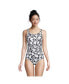 Фото #5 товара Women's D-Cup Scoop Neck Soft Cup Tugless Sporty One Piece Swimsuit Print