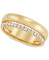 Фото #1 товара Diamond Double Row Ring (1/5 ct. t.w.) in 14k Gold-Plated Sterling Silver