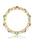 ფოტო #2 პროდუქტის RA Young Adults/Teens 14k Yellow Gold Plated with Cubic Zirconia Colorful Enamel Evil Heart Stacking Ring