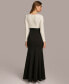 ფოტო #2 პროდუქტის Women's Long-Sleeve Sequin Top Gown
