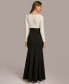 Фото #2 товара Donna Karan Women's Long-Sleeve Sequin Top Gown