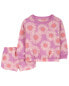 Фото #4 товара Toddler 2-Piece Daisy French Terry Pajamas 5T