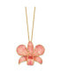 Фото #2 товара Diamond2Deal 24K Gold-trim Lacquer Dipped Pink Dendrobium Orchid Gold-tone Necklace