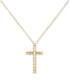 ფოტო #2 პროდუქტის Diamond Beaded Cross 18" Pendant Necklace in 10k Gold