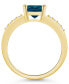 ფოტო #3 პროდუქტის London Blue Topaz and Diamond Ring (2-3/4 ct.t.w and 1/8 ct.t.w) 14K Yellow Gold