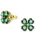 Gold-Tone Idyllia Green Crystal Stud Earrings