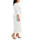 Фото #3 товара Костюм классический Le Suit жакет с поясом и юбка-колонна из текстурированной ткани размер плюс