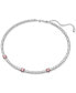 Фото #4 товара Rhodium-Plated Mixed Crystal Tennis Necklace, 15" + 2-3/4"