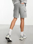 ASOS DESIGN jersey shorts with cargo pockets in grey marl