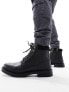 River Island padded collar boot in black