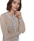 Фото #8 товара Women's Contrast-Border Knit Cardigan